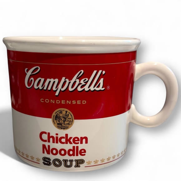 Campbell’s Soup Mug Vintage 1996 Teleflora Chicken Noodle Red White 15oz Ceramic - Picture 1 of 6
